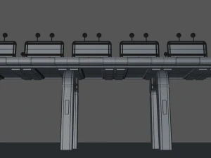 ponte de fic&ccedil;&atilde;o cient&iacute;fica Modelo 3D