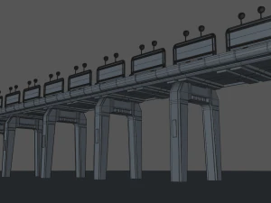 ponte de fic&ccedil;&atilde;o cient&iacute;fica Modelo 3D