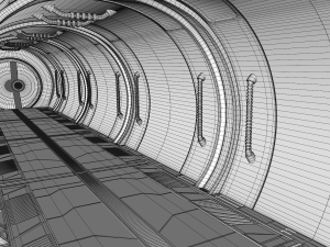sci fi corridor Modello 3D