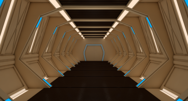 sci fi corridor 3D 모델 .c4d .max .obj .3ds .fbx .stl .blend 