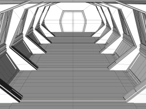 sci fi corridor 3D Model