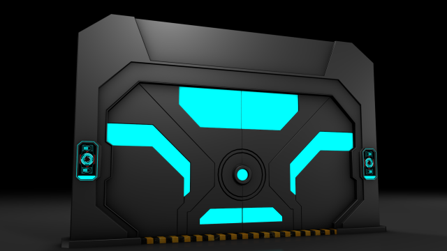 sci fi door 3D Model .c4d .max .obj .3ds .fbx .stl .blend 