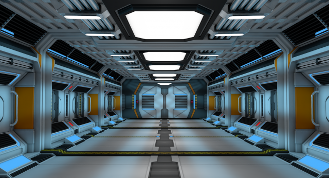sci fi corridor 3D 模型 .c4d .max .obj .3ds .fbx .stl .blend 