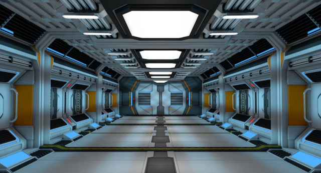 науково-фантастичний коридор 3D Модель .c4d .max .obj .3ds .fbx .stl .blend 