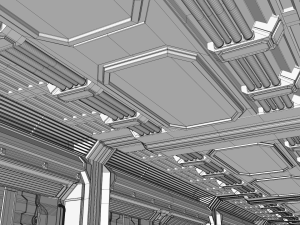 sci fi corridor 3D 模型