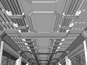 sci fi corridor 3D 模型