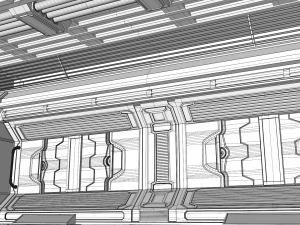 sci fi corridor 3D 模型
