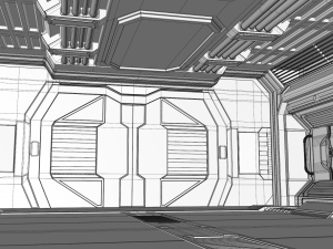 sci fi corridor 3D 模型