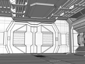 науково-фантастичний коридор 3D Модель