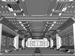 sci fi corridor 3D 模型