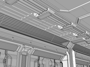 sci fi corridor 3D 模型