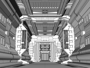 sci fi corridor 3D Модель