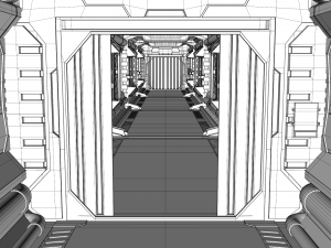 sci fi corridor 3D Модель
