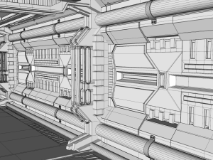 sci fi corridor 3D Модель