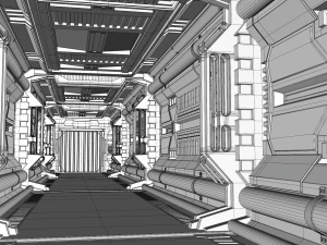 sci fi corridor 3D Model