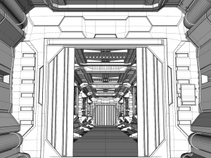 sci fi corridor 3D Model