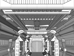 sci fi corridor 3D Model
