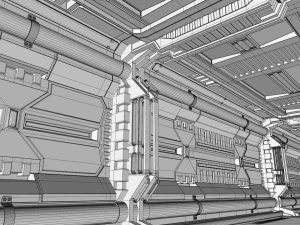 sci fi corridor 3D Model