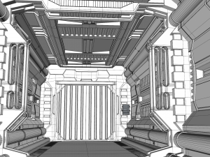 sci fi corridor 3D Модель