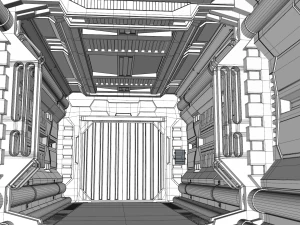 sci fi corridor 3D Model