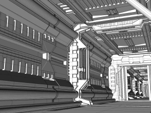 sci fi corridor 3D Model