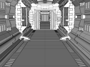 sci fi corridor 3D Модель