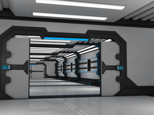 sci fi corridor Modelo 3D