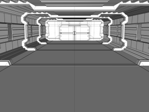 sci fi corridor Modelo 3D