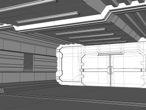 sci fi corridor Modelo 3D