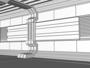 sci fi corridor Modelo 3D