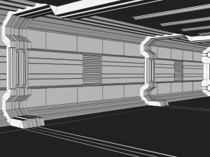 sci fi corridor Modelo 3D