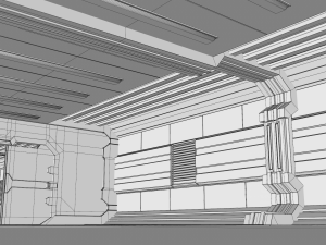 sci fi corridor Modelo 3D