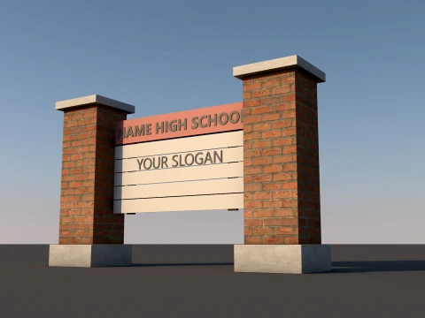 School Sigh 3D Model
