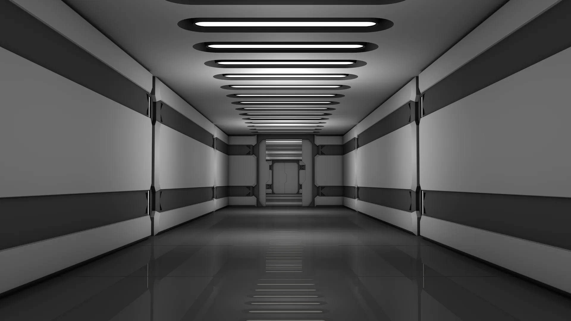 Sci Fi Corridor 3D Model .c4d .max .obj .3ds .fbx .stl .blend 