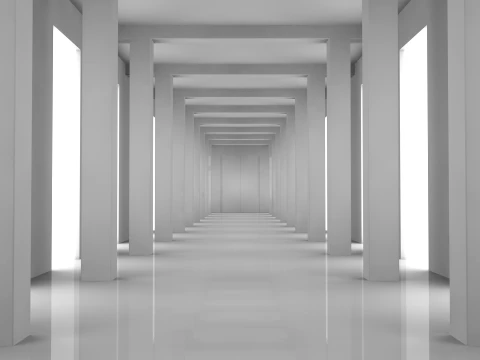 Modern Empty Hall 3D Model