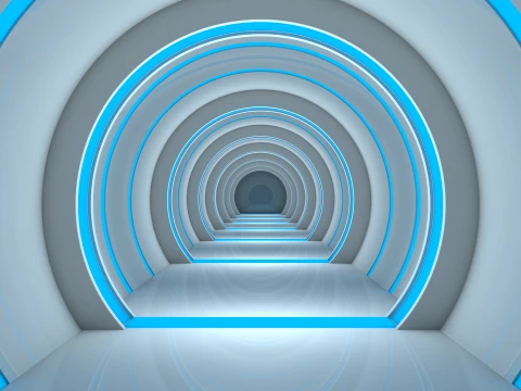 현대적인 빈 터널 3D 모델