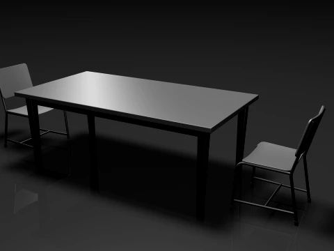 테이블과 의자 3D 모델