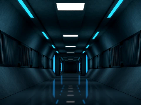 공상 과학 복도 3D 모델
