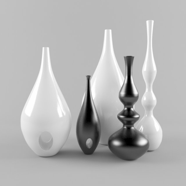 decorative pots Model 3D .c4d .max .obj .3ds .fbx .stl .blend 