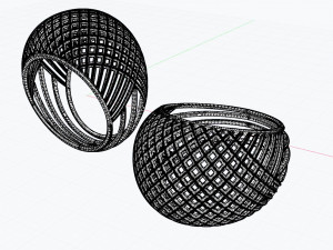 contemporary square profile structured ring 3D मॉडल
