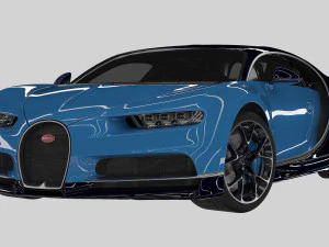 2018 布加迪 chiron - 简单的内饰 3D 模型