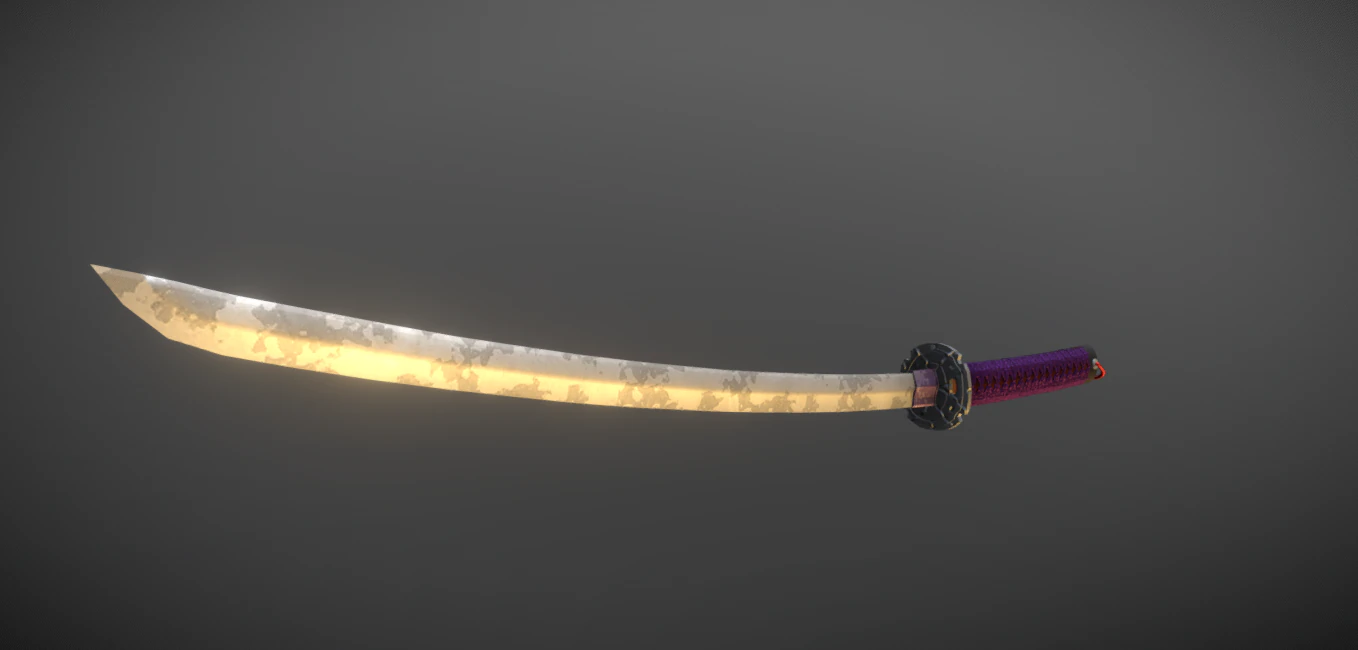 katana low 3D Model .c4d .max .obj .3ds .fbx .stl .blend 