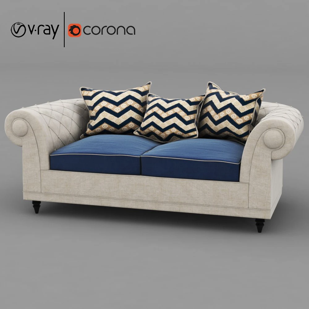 classic sofa 3D Model .c4d .max .obj .3ds .fbx .stl .blend 