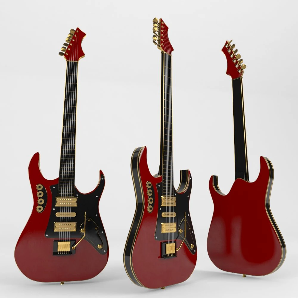 guitar 3D Model .c4d .max .obj .3ds .fbx .stl .blend 