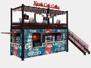 container kiosk cafe coffee Model 3D