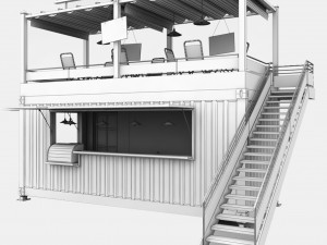 container kiosk cafe coffee 3D Model