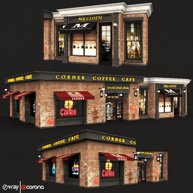 stores 02 Modelo 3D .c4d .max .obj .3ds .fbx .stl .blend 