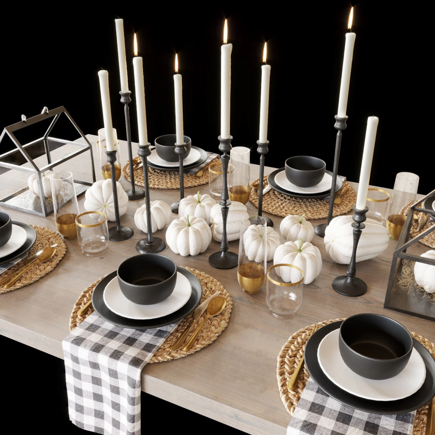 black tableware 3D Model .c4d .max .obj .3ds .fbx .stl .blend