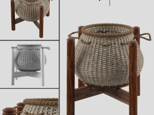 籐のバスケット 3Dモデル