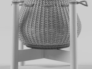 籐のバスケット 3Dモデル